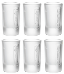 Gläser Jägermeister - Shot Glasses - weiss - ice - satiniert - 6 Stück je 2 cl